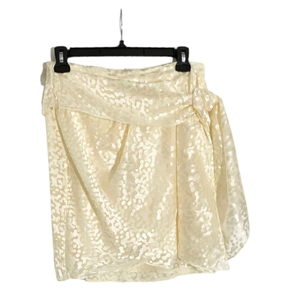 NEW IRO Paris Off White Wrap Mini Skirt Side Tie Size 8